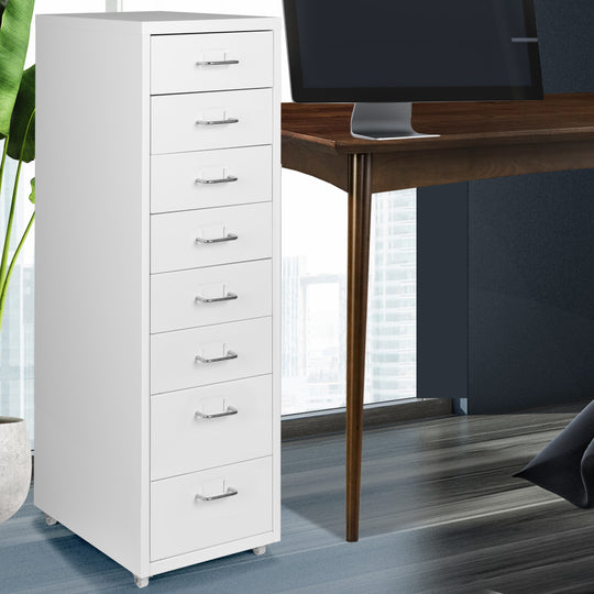 Office Cabinet 8 Drawer Drawers White