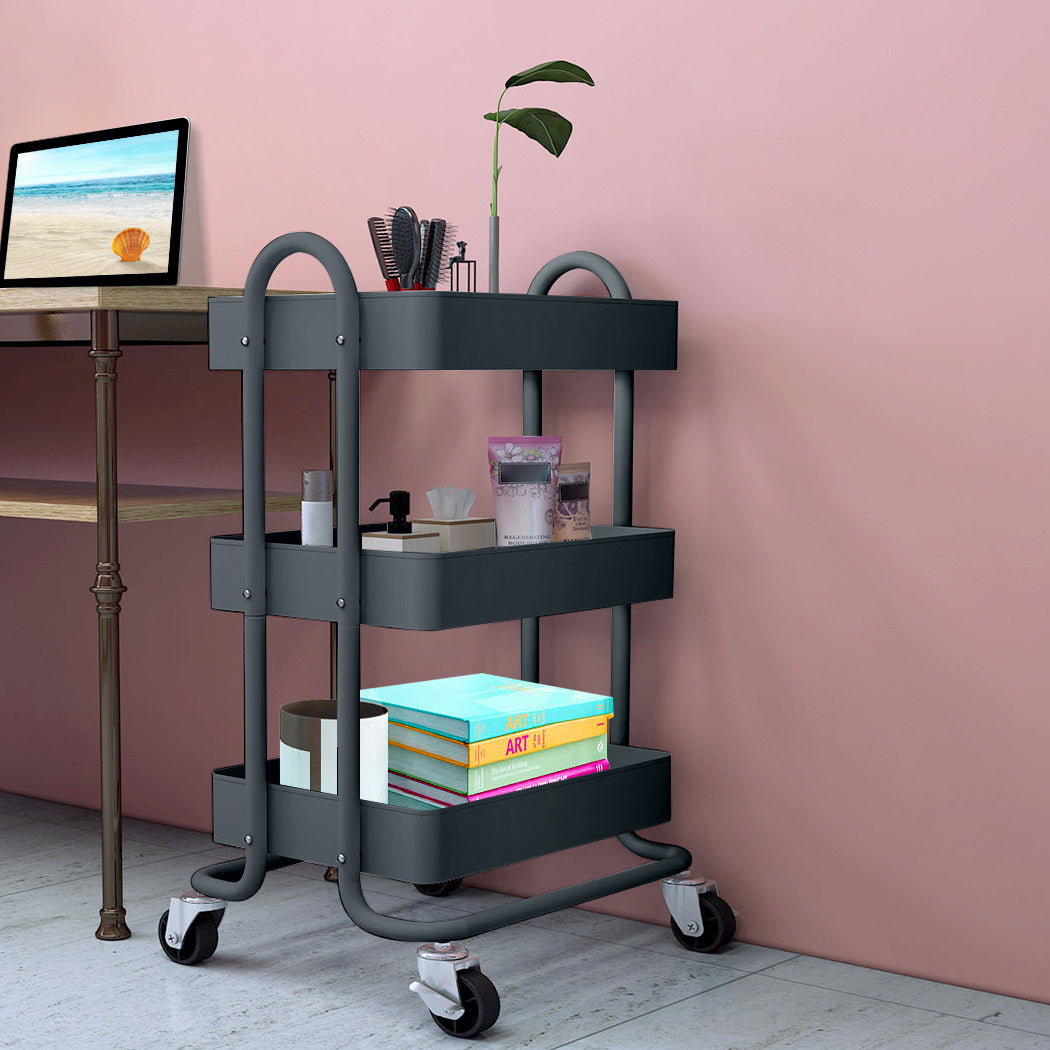 3 Tiers Kitchen Trolley Cart Grey, SC4 id