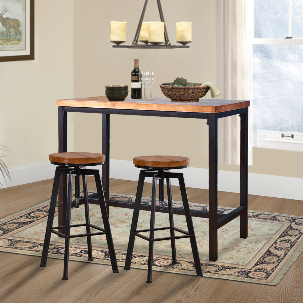 3pcs Bar Table Barstools Industrial, Pub Stools