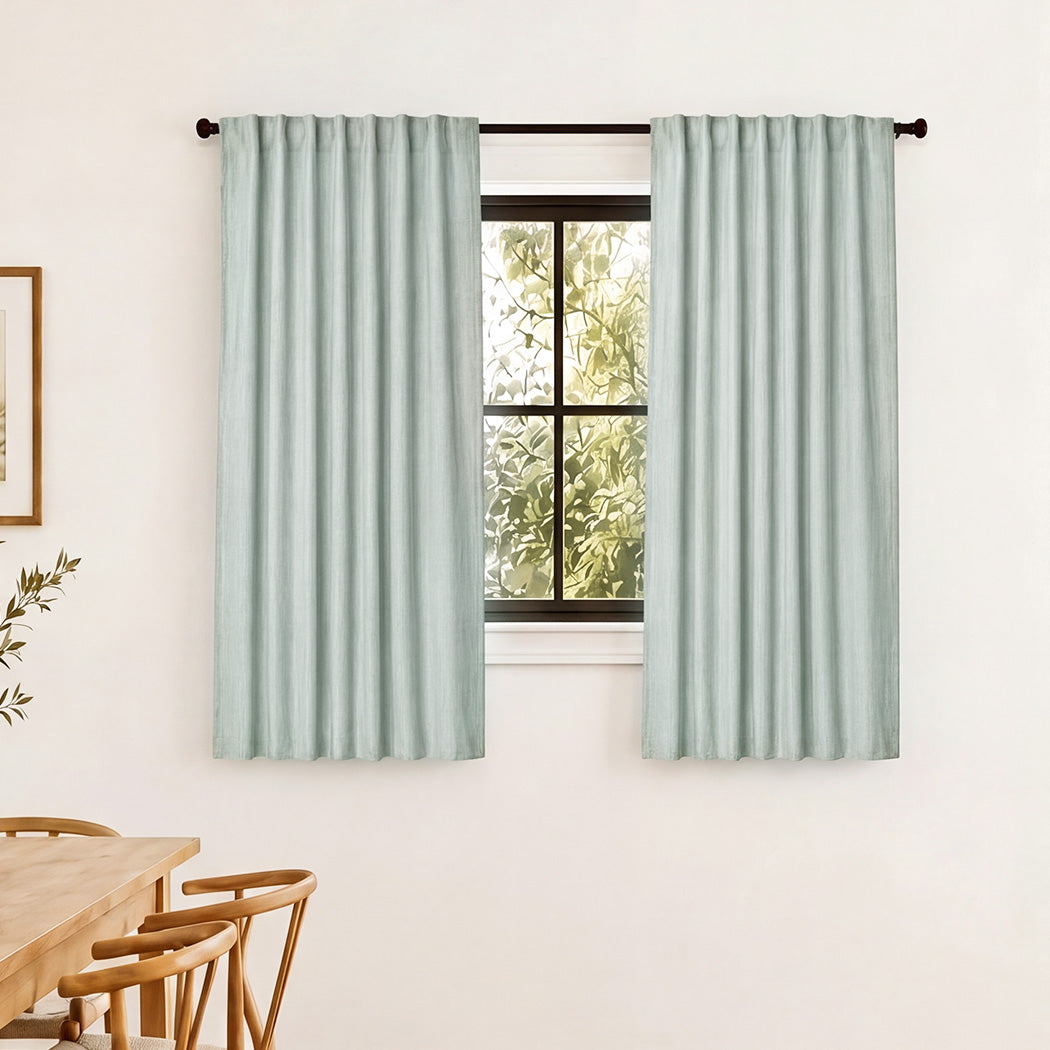 Blackout Curtains Thermal Linen Look 132x160cm | Simpledeals