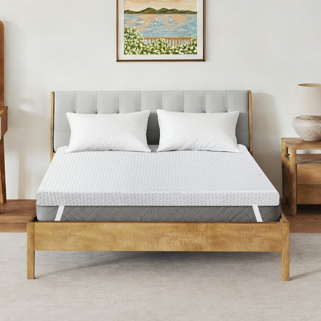 Memory Foam Mattress Topper Dual Layer 203x183x10cm