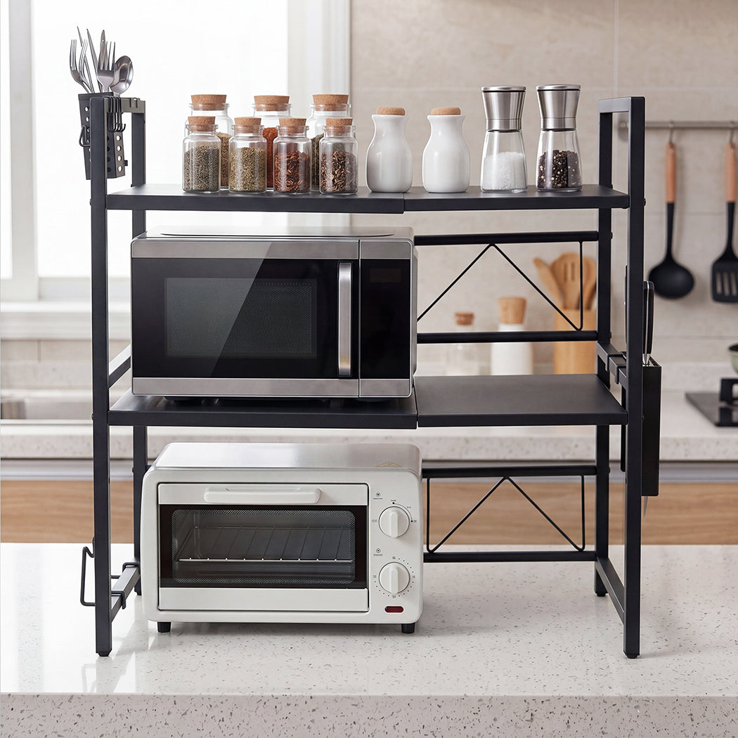 3 Tier Adjustable Microwave Shelf Kitchen Rack | Simpledeals
