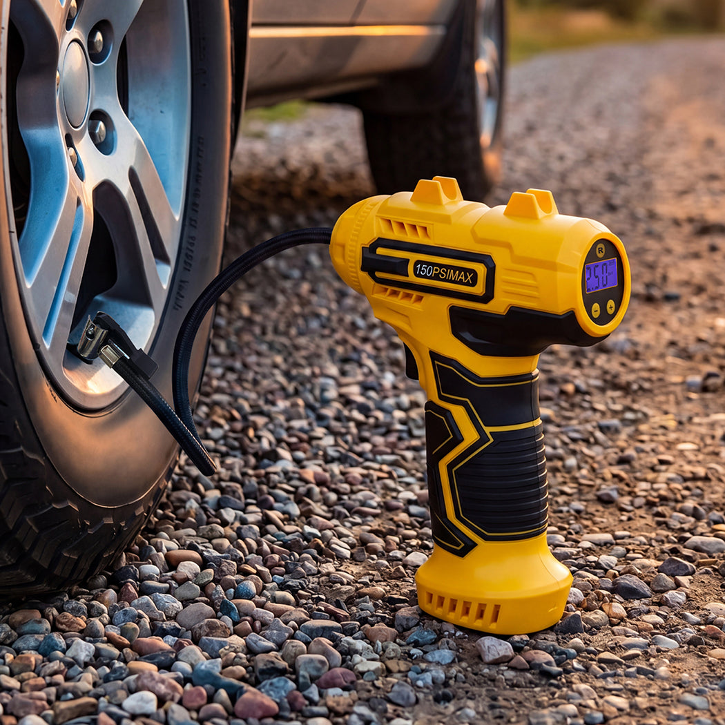 Cordless Tyre Inflator Air Compressor LCD | Simpledeals