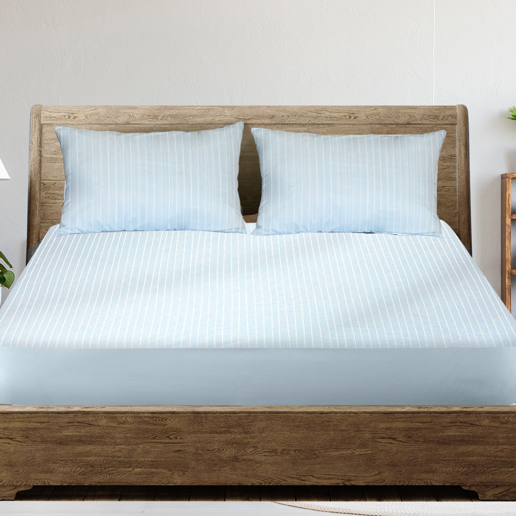 King Mattress Protector Pillowcases King Blue | Cotton Terry Towel Waterproof