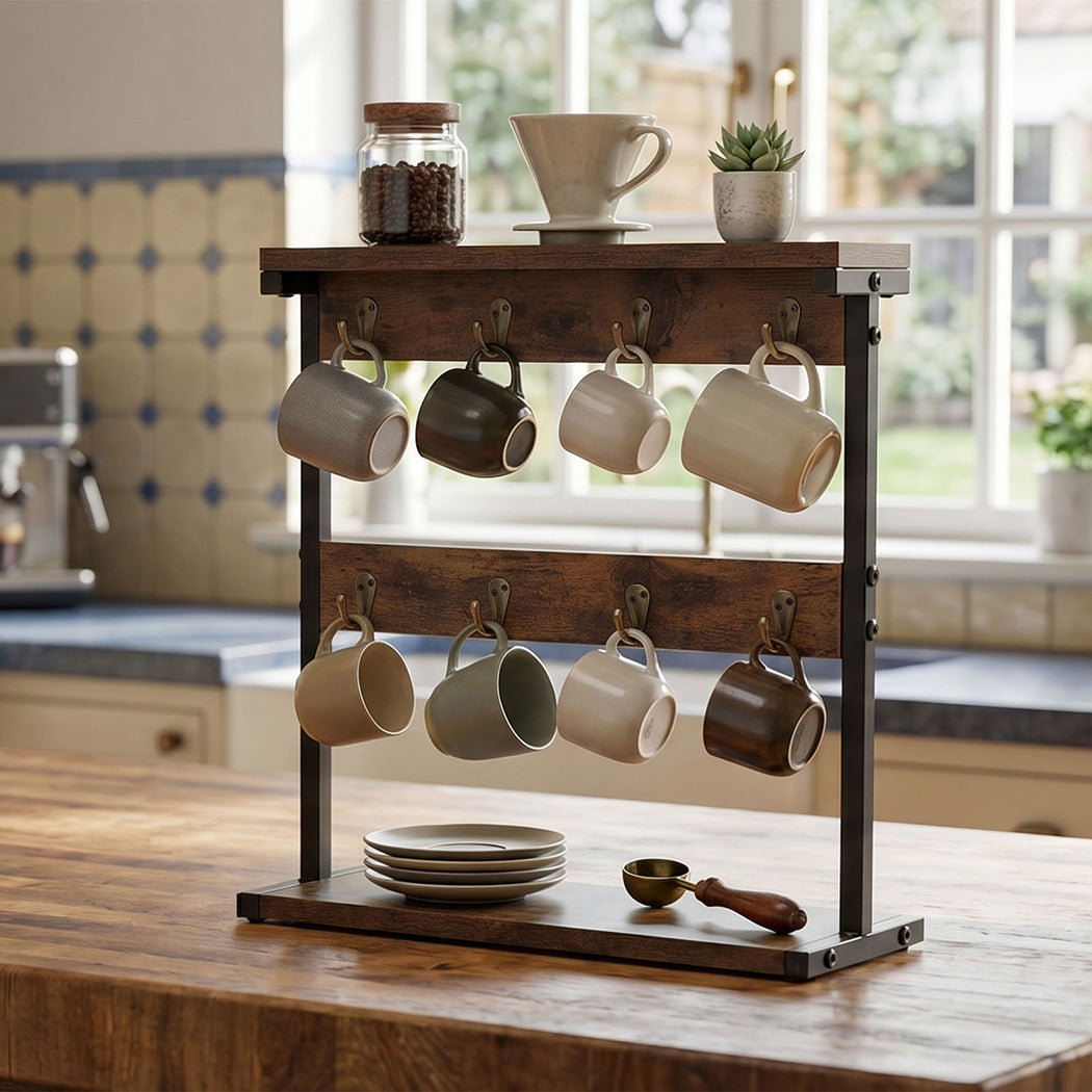 Mug Rack 8 Hook Counter Cup Organiser | Simpledeals
