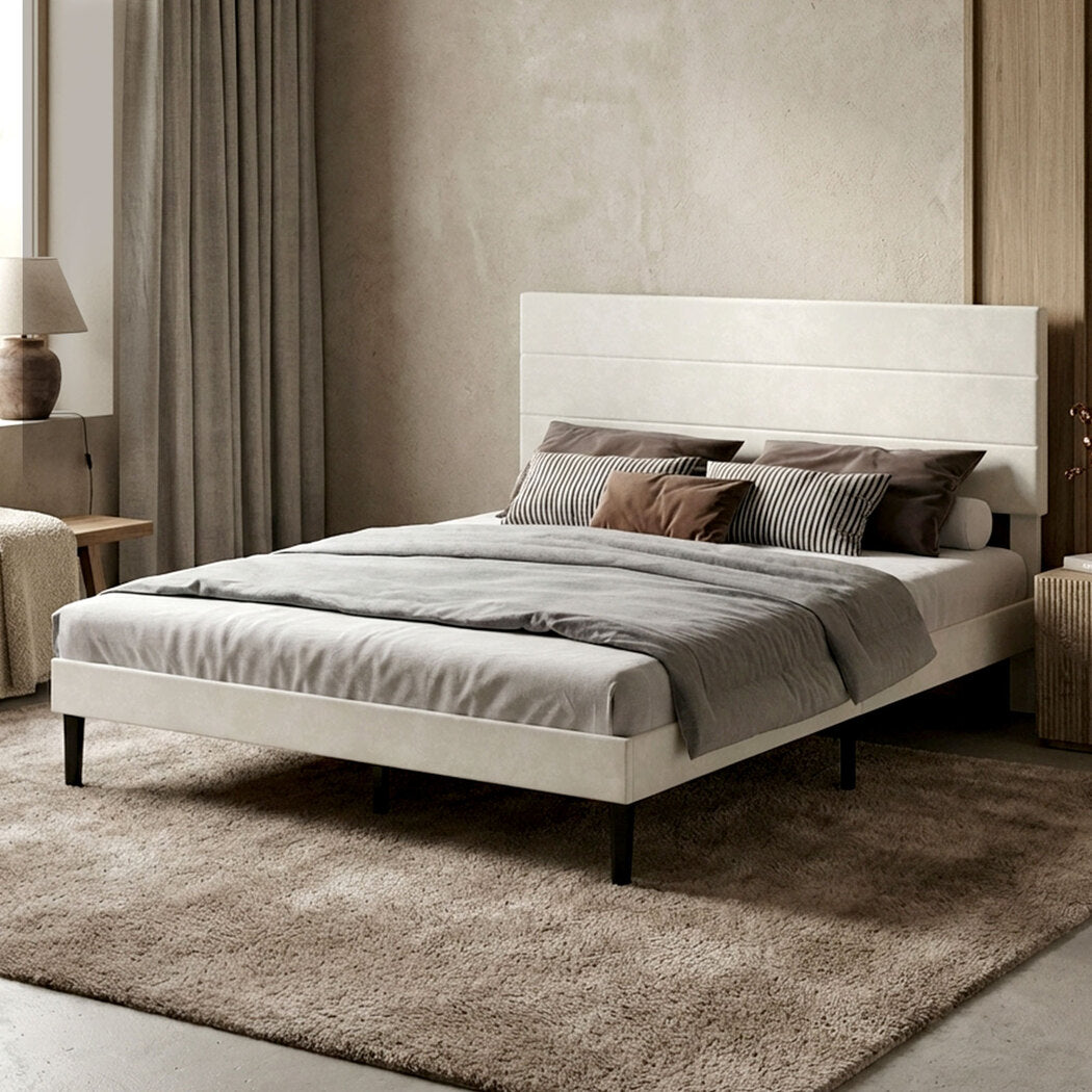 Double Bed Frame Upholstered 190x139.5x113cm