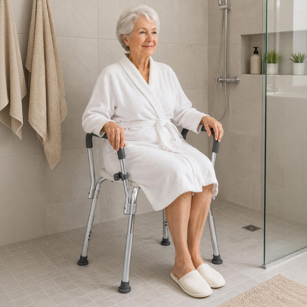 Adjustable Shower Chair Bath Seat Arms | Simpledeals