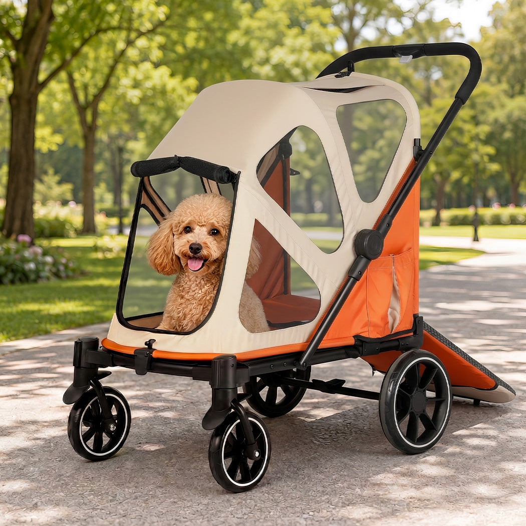 Pet Stroller Orange Foldable 16x26cm