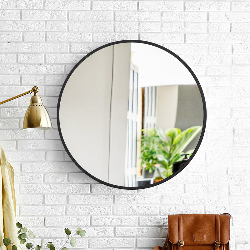 Wall Mirror Round Shaped Bathroom Makeup Large - Smooth Edge