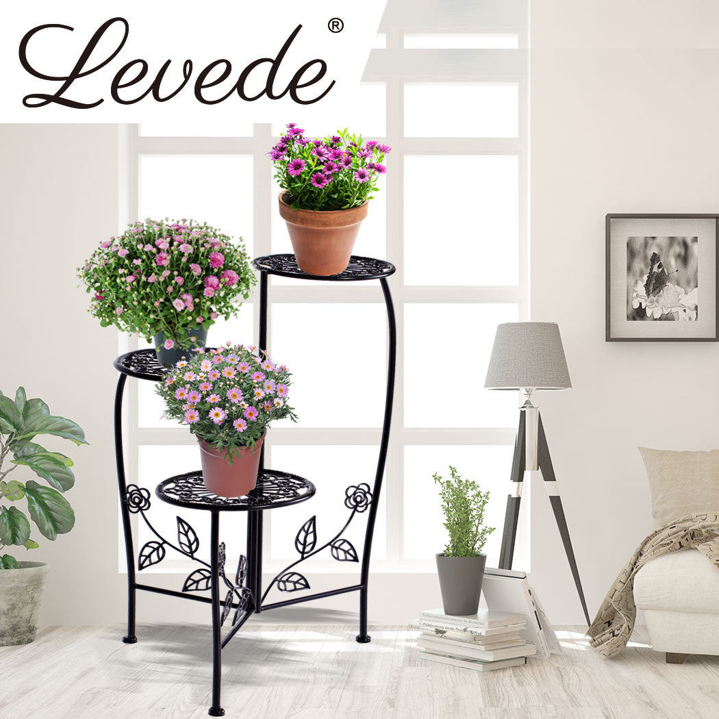 2X Wrought Iron Outdoor Indoor Flower Black 2 Pack