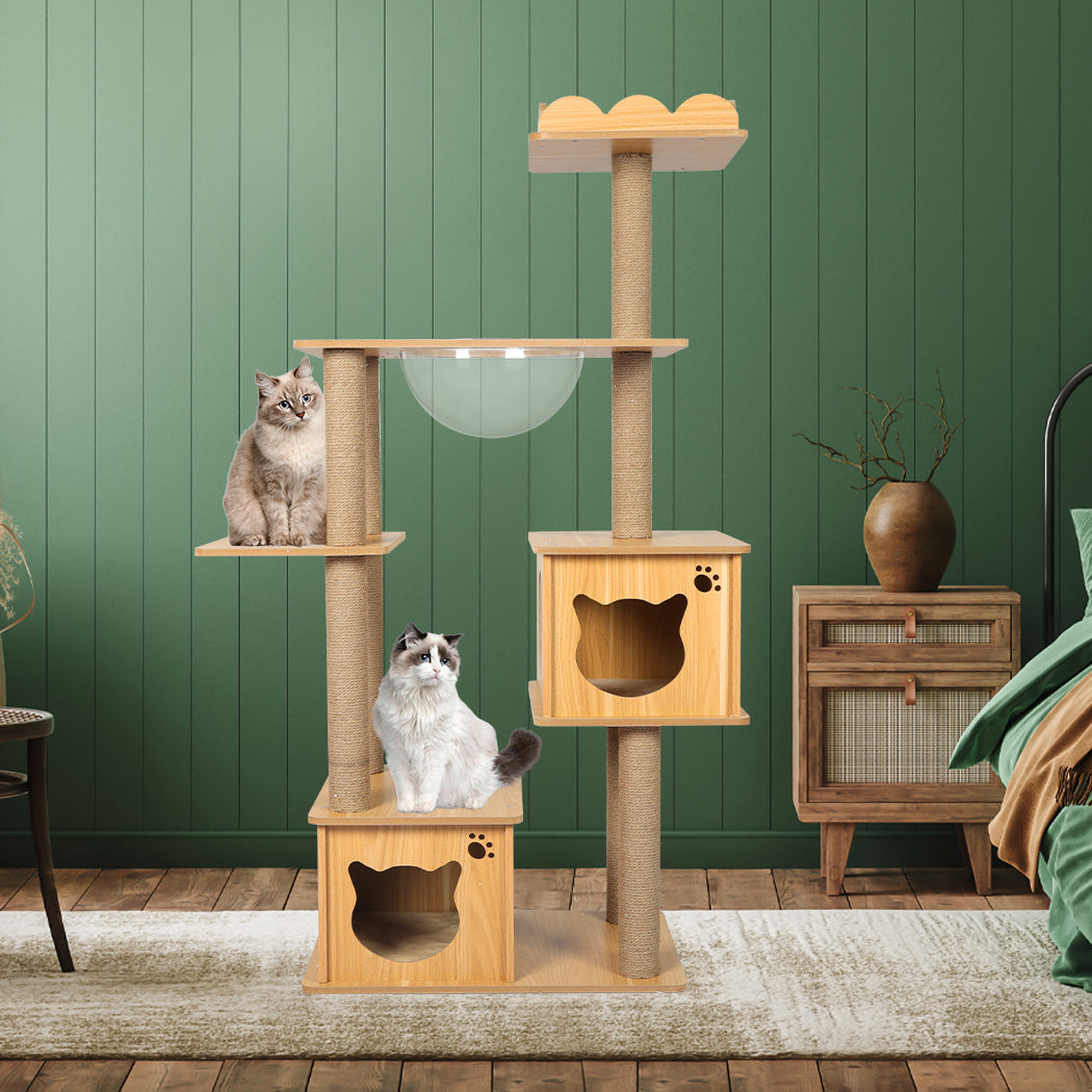 Cat Tree Scratching Post Natural 60x40x138cm