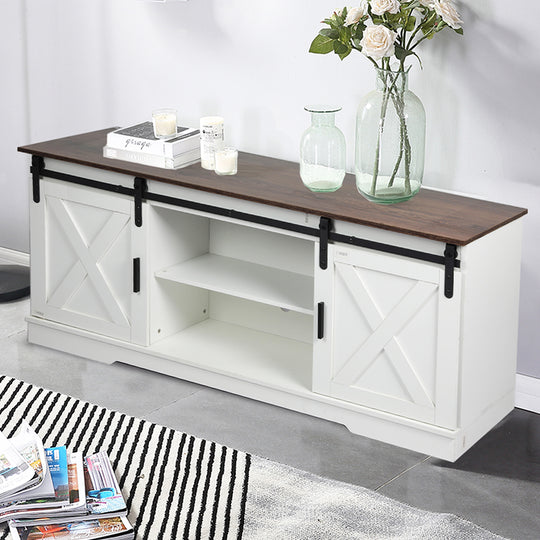TV Cabinet Entertainment Unit - Stand Wooden Table Sliding