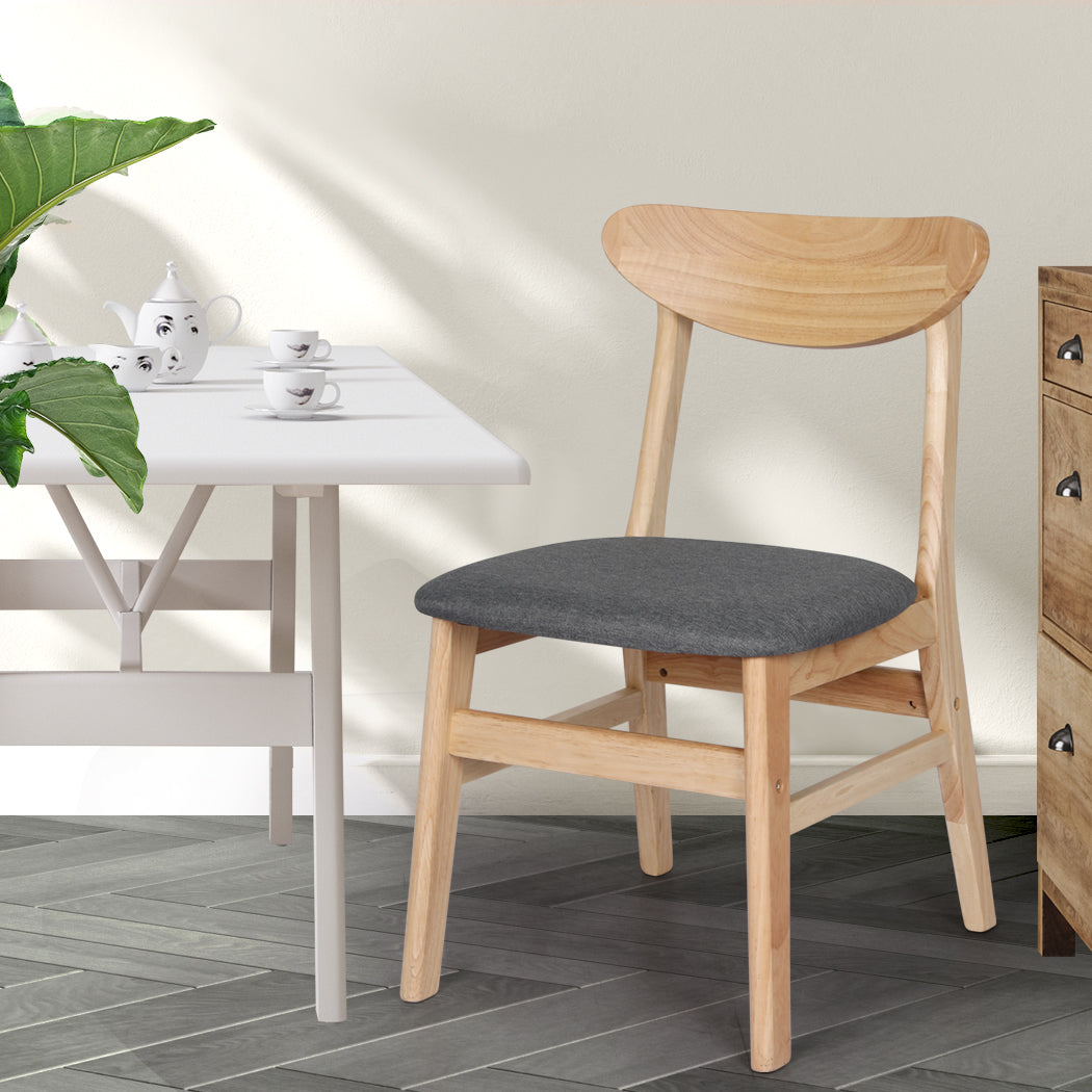 Dining Chairs Natural Fabric 45x50x76cm