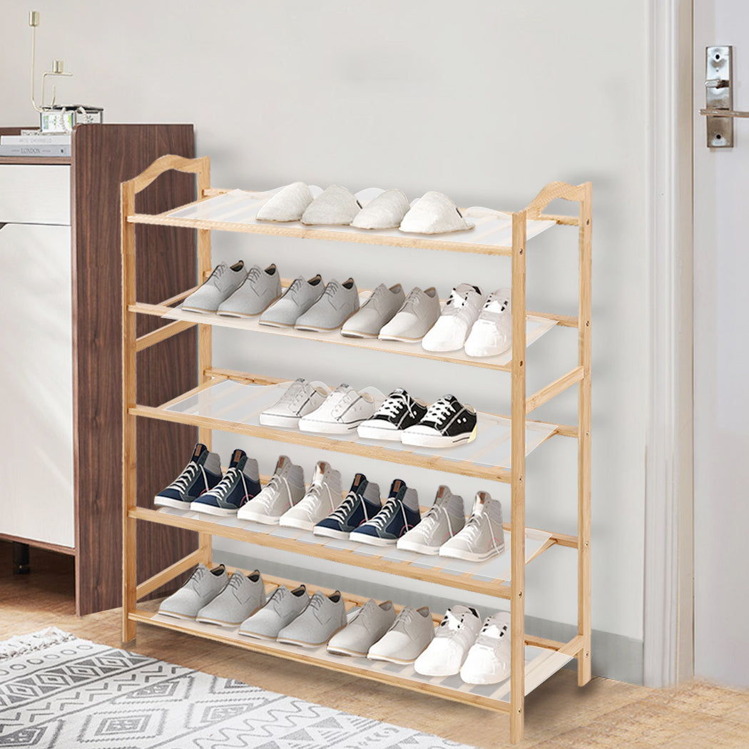 Shoe Rack Bamboo Storage Wooden