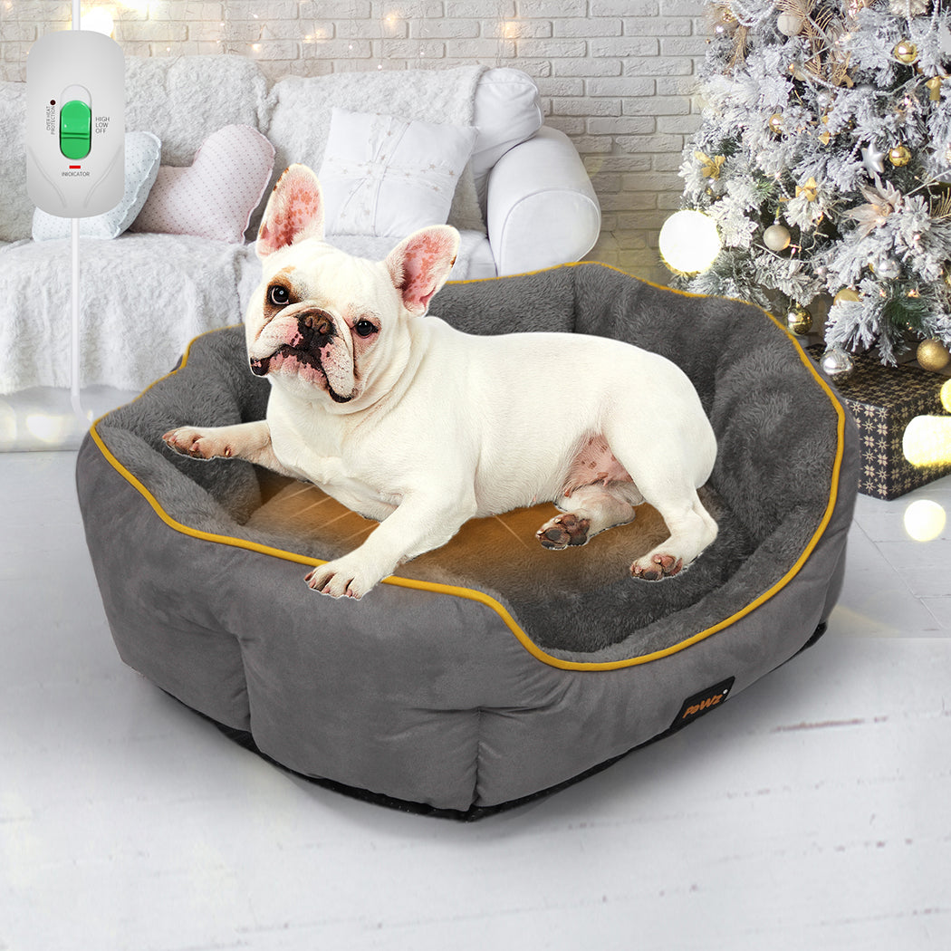 Electric Pet Heater Bed Heated Mat Cat Dog Heat Blanket Removable Cover S/M