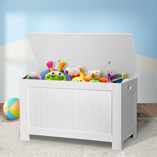 Kids Toy Box Storage Chest Cabinet White - Container Children Clothes Organiser