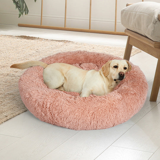 Calming Donut Pet Bed Plush Anti Anxiety Dog Bed