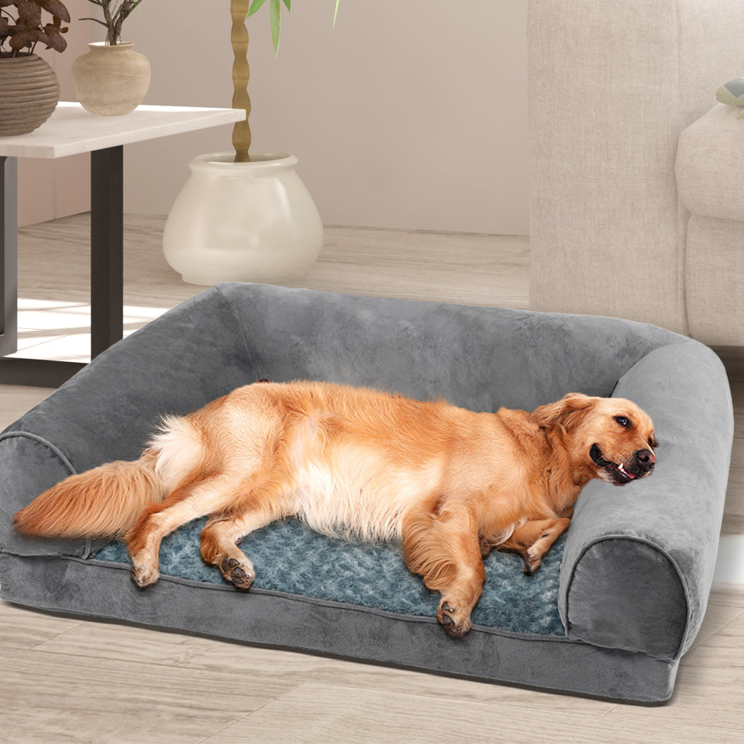 Pet Bed Sofa Dog Bedding Soft Warm XXL Grey XX-Large