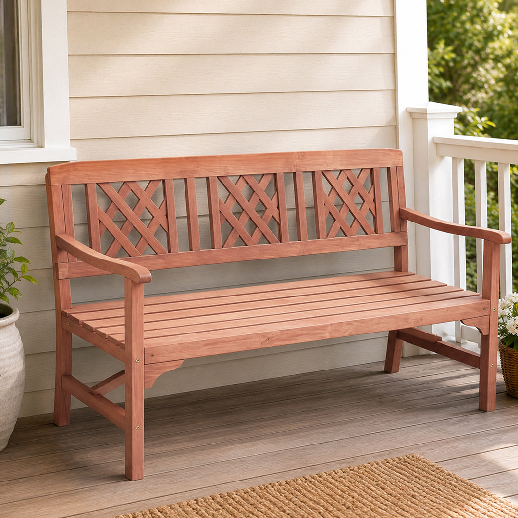 Garden Bench 3 Seater Wooden 143x61x88cm