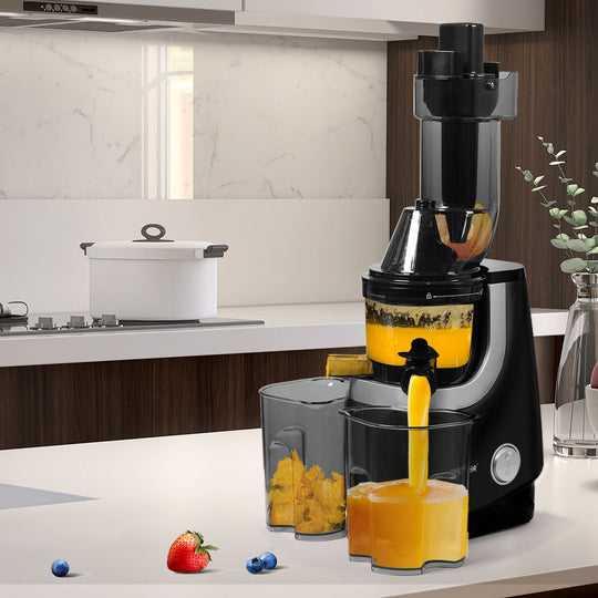 Luxury Slow Juicer Cold Press Whole Black  Wood Finish Classic