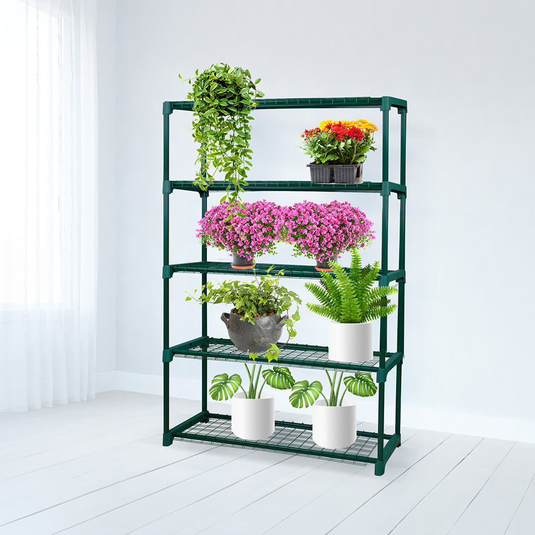 2x 5-Tier Plant Shelves Garden Flower Pot Rack Indoor Outdoor