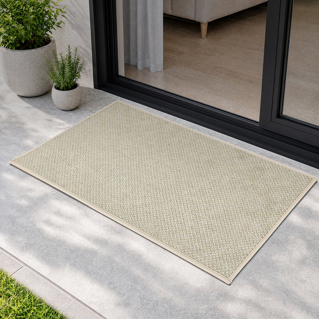 Front Door Mat Non Slip Brown 76x43cm