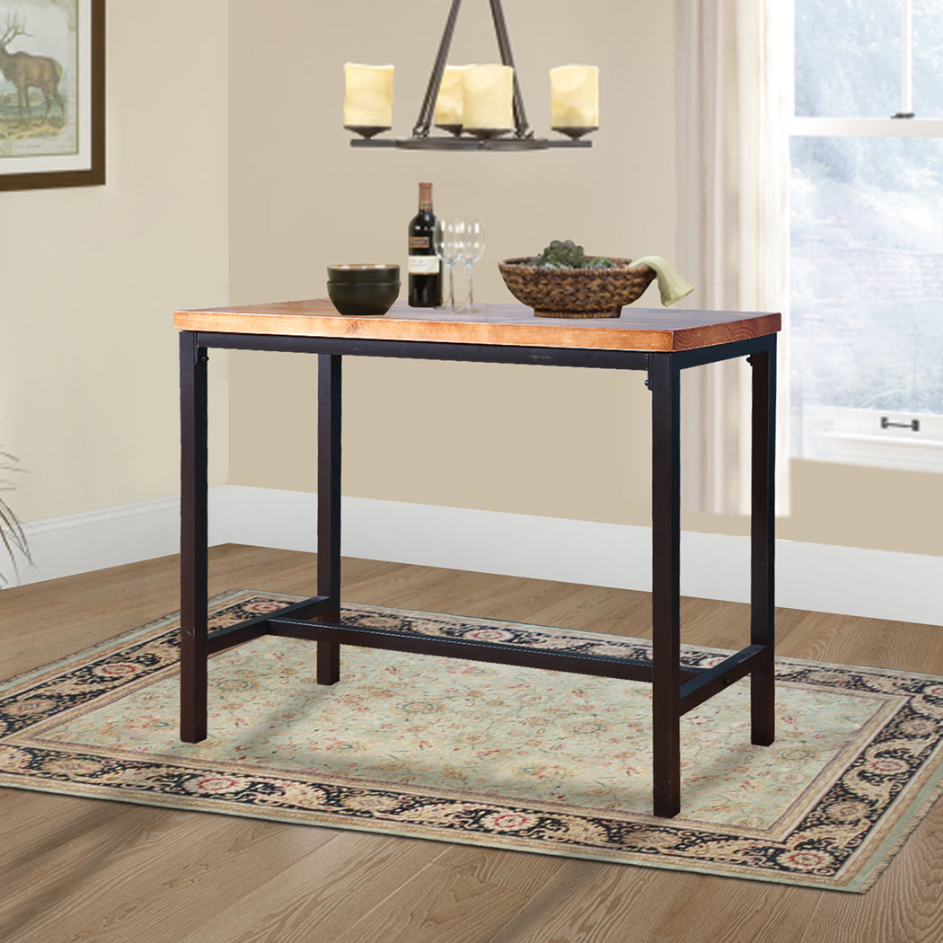 High Bar Table Vintage Industrial - Wood Steel Legs