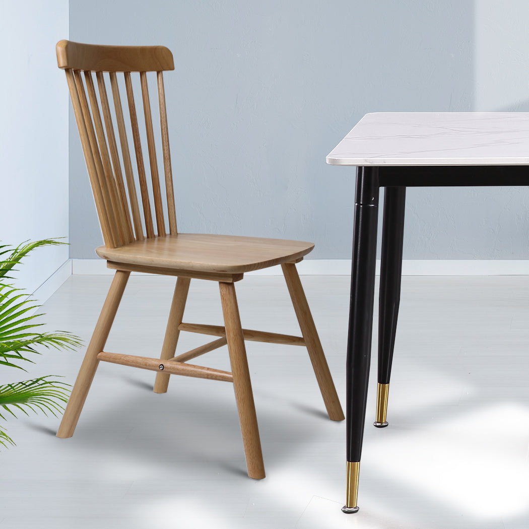 2x Dining Chairs Kitchen Windor Oak - Solid Wood