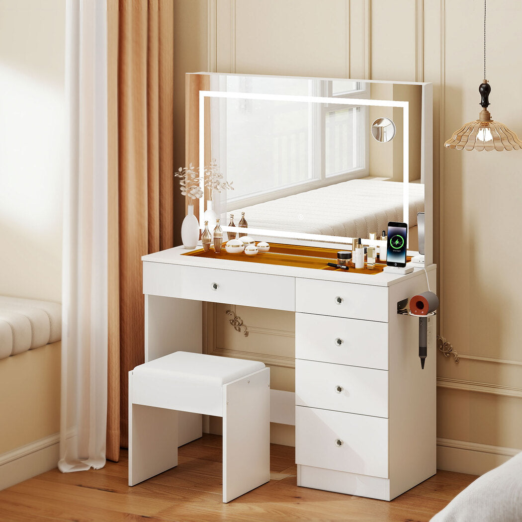 Vanity Table Led Mirror Set 100x40x140cm