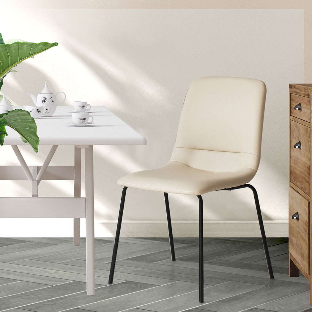 Premium Stackable Dining Chairs Kitchen Beige  Multipurpose Use