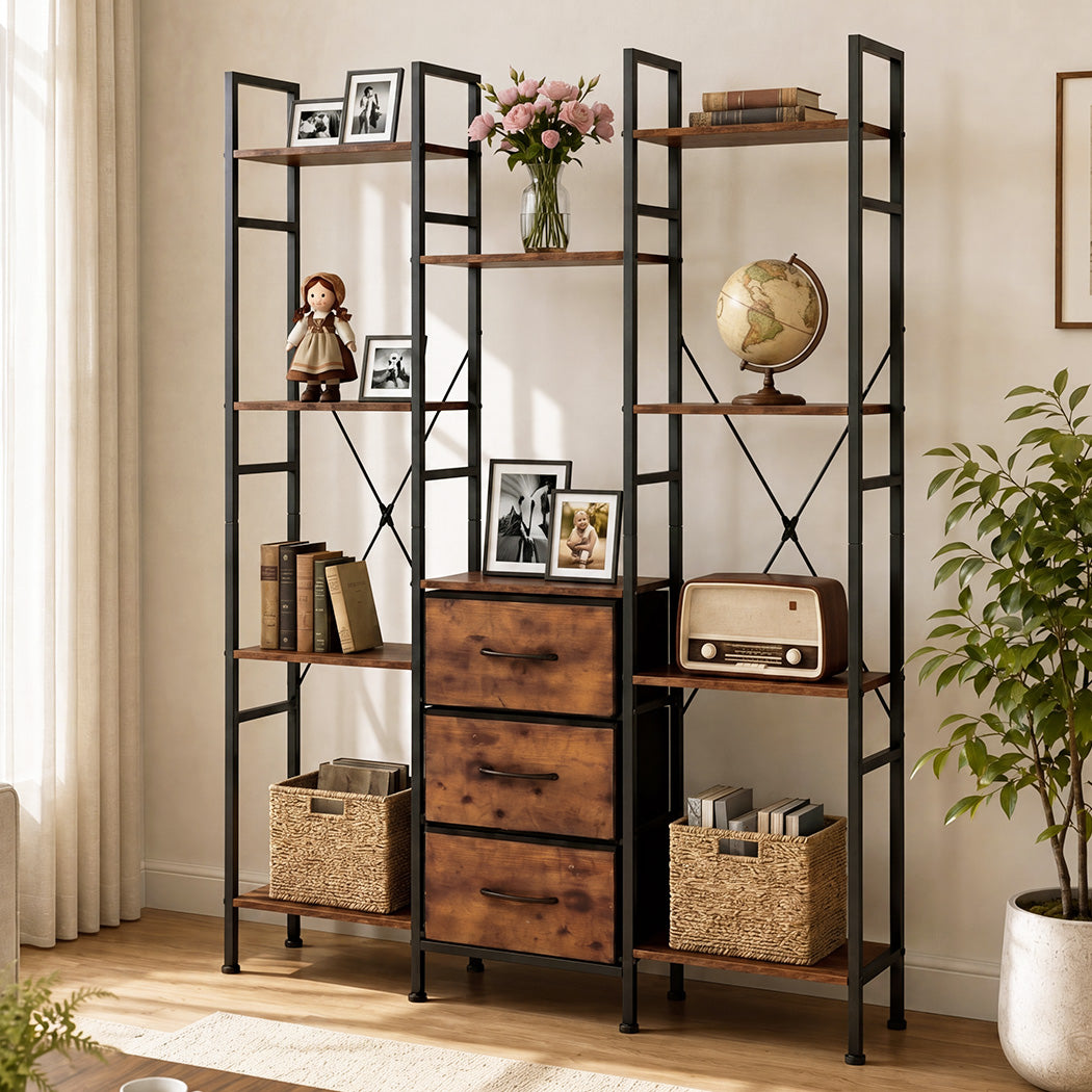 Black Bookshelf Storage Unit 100x23x141.5cm