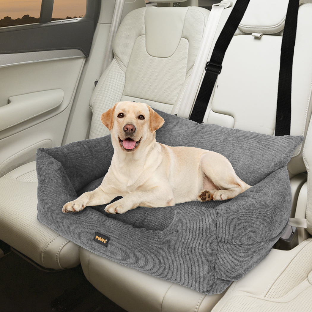 Pet Car Booster Seat Dog Protector L Grey Large