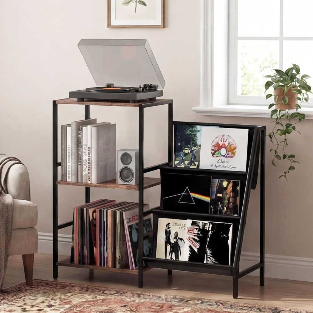 Record Player Stand Vinyl Storage 84x30x74cm