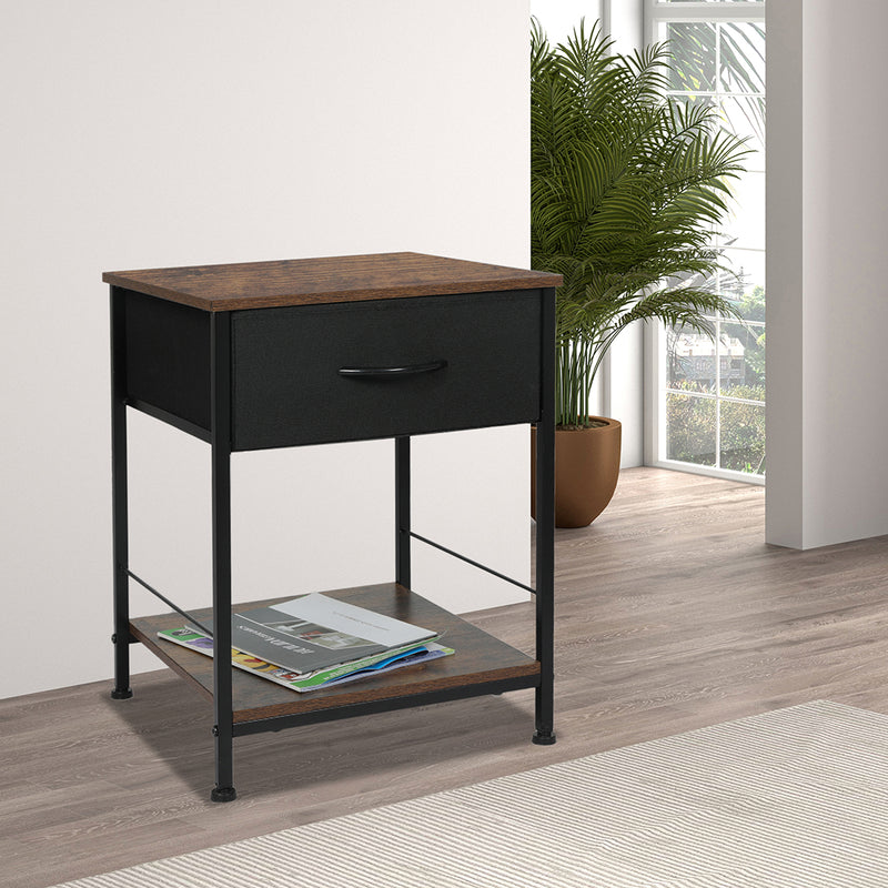 Modern Bedside Table with Storage Drawer Compact End Table