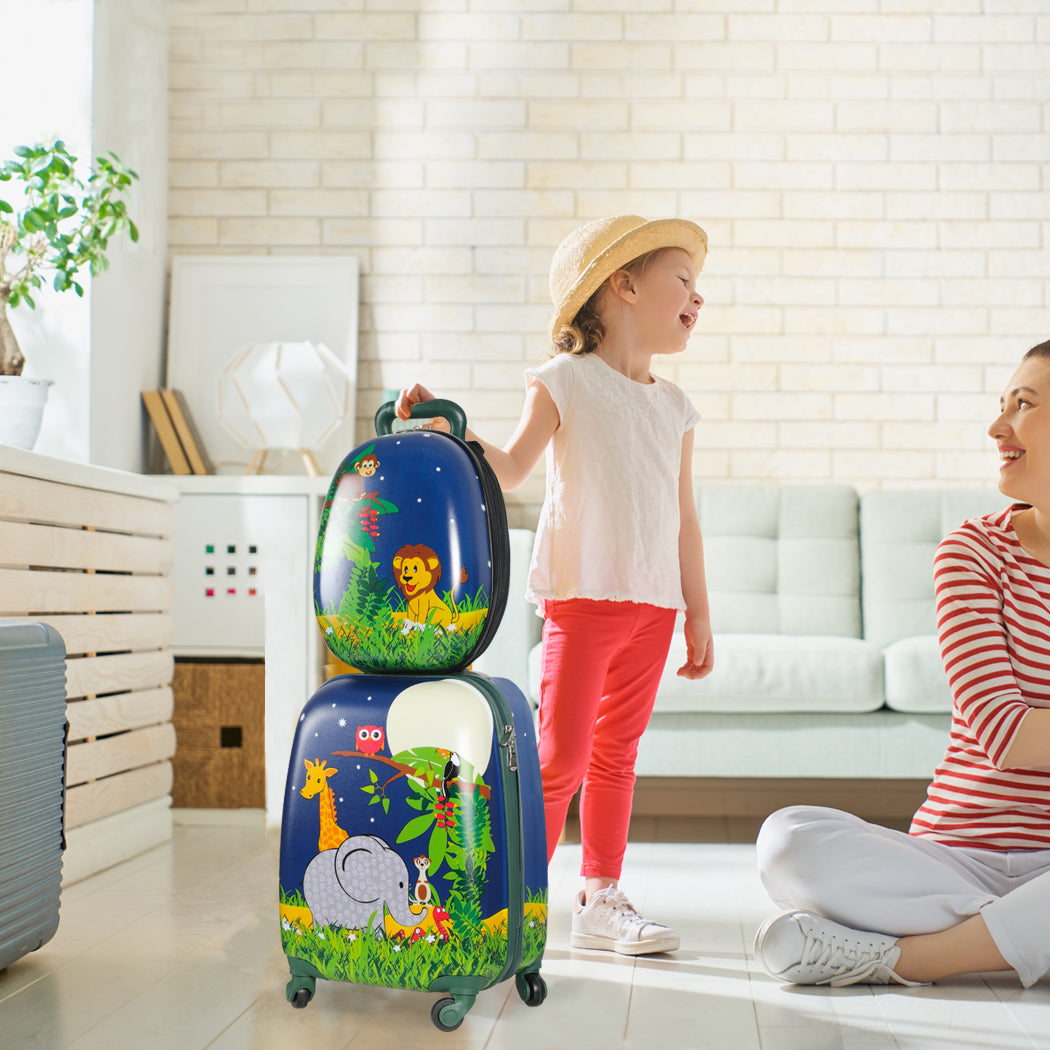Kids Luggage Set with Backpack Carry On Suitcase Trolley Travel Bag Set