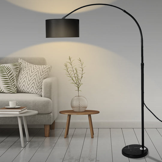 Modern LED Floor Lamp Reading Black - Adjustable Marble Base