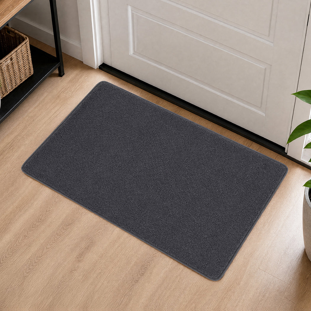 Non Slip Door Mat Grey 80x50x1cm