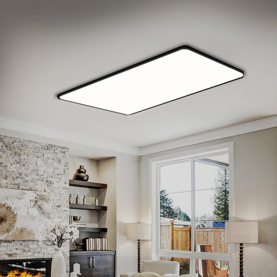 3-Colour Ultra-Thin 5CM LED Ceiling 90W Black - Light Modern Surface Mount