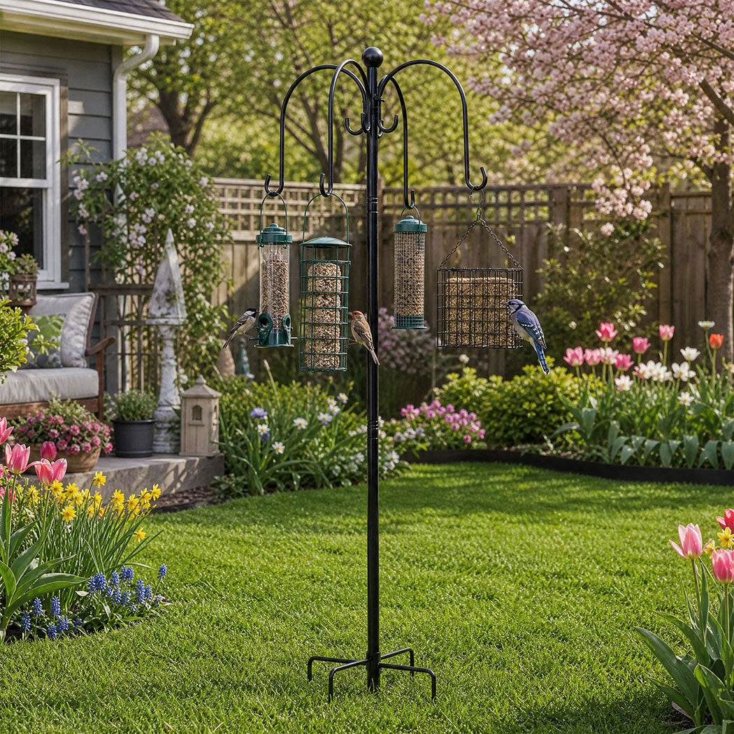 Bird Feeder Pole Station 8 Hooks 224cm | Simpledeals