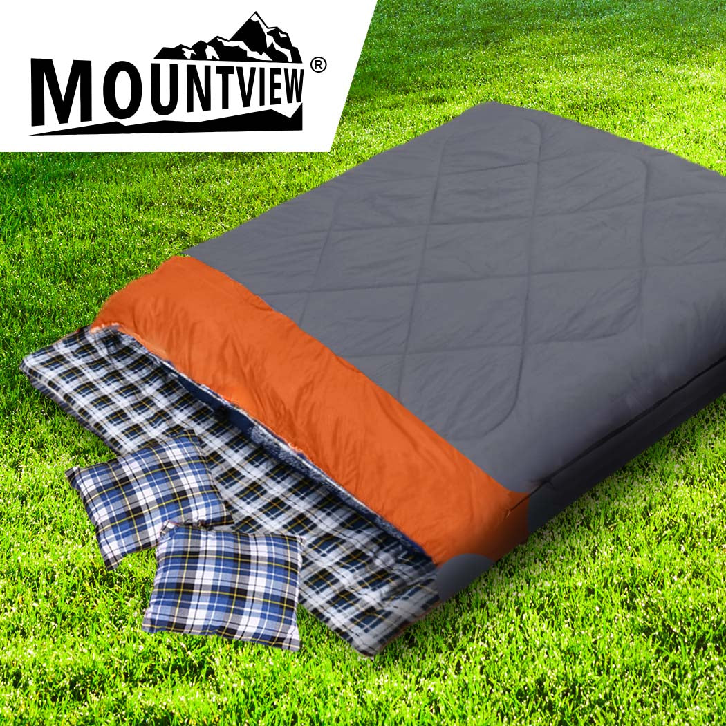 Double Sleeping Bag Outdoor Grey 25x40cm
