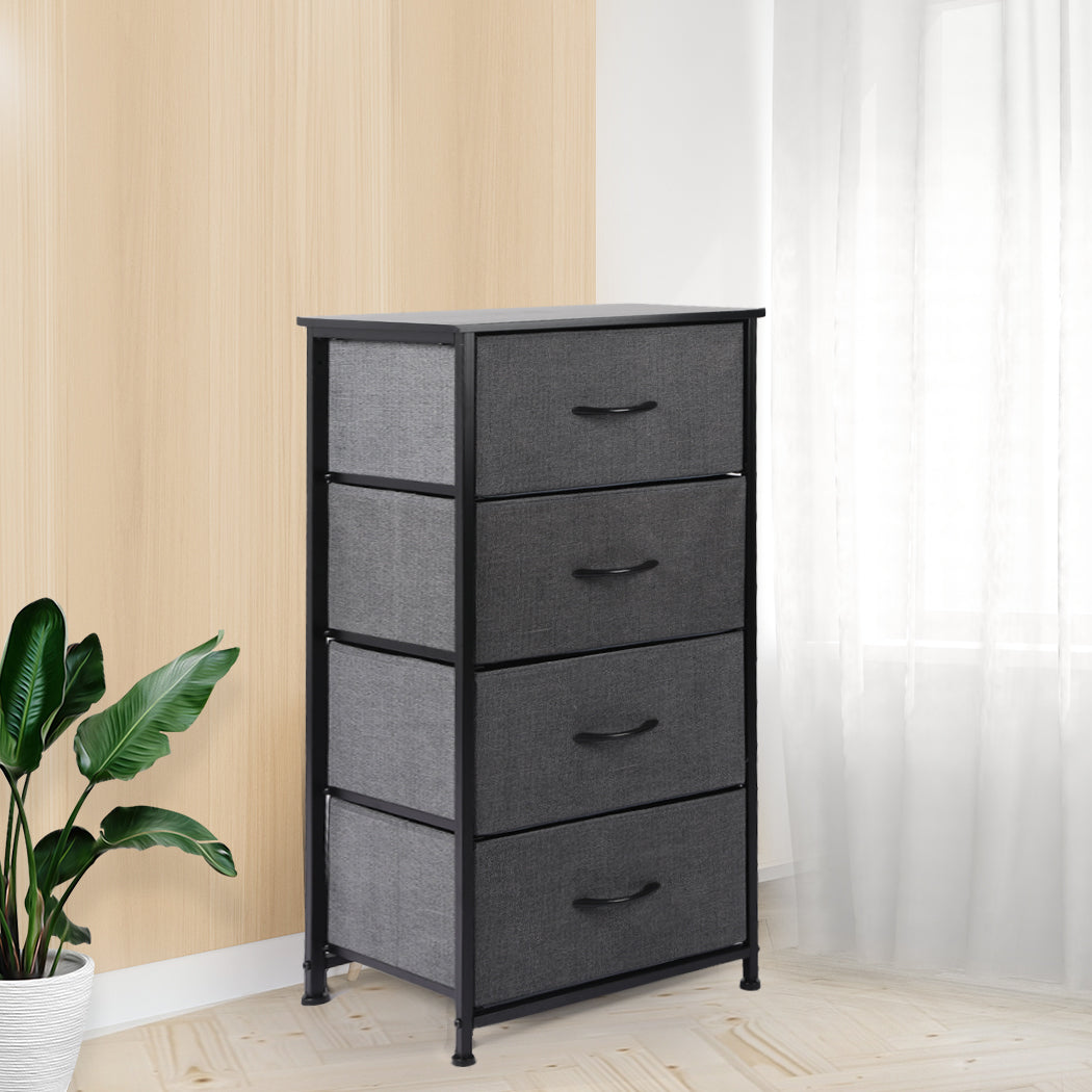 Storage Cabinet Tower Chest Dark Grey-Stylish