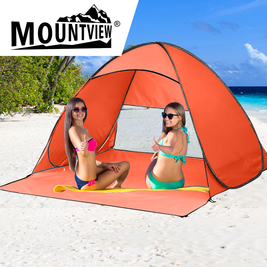 Pop Up Beach Tent Caming Portable Orange