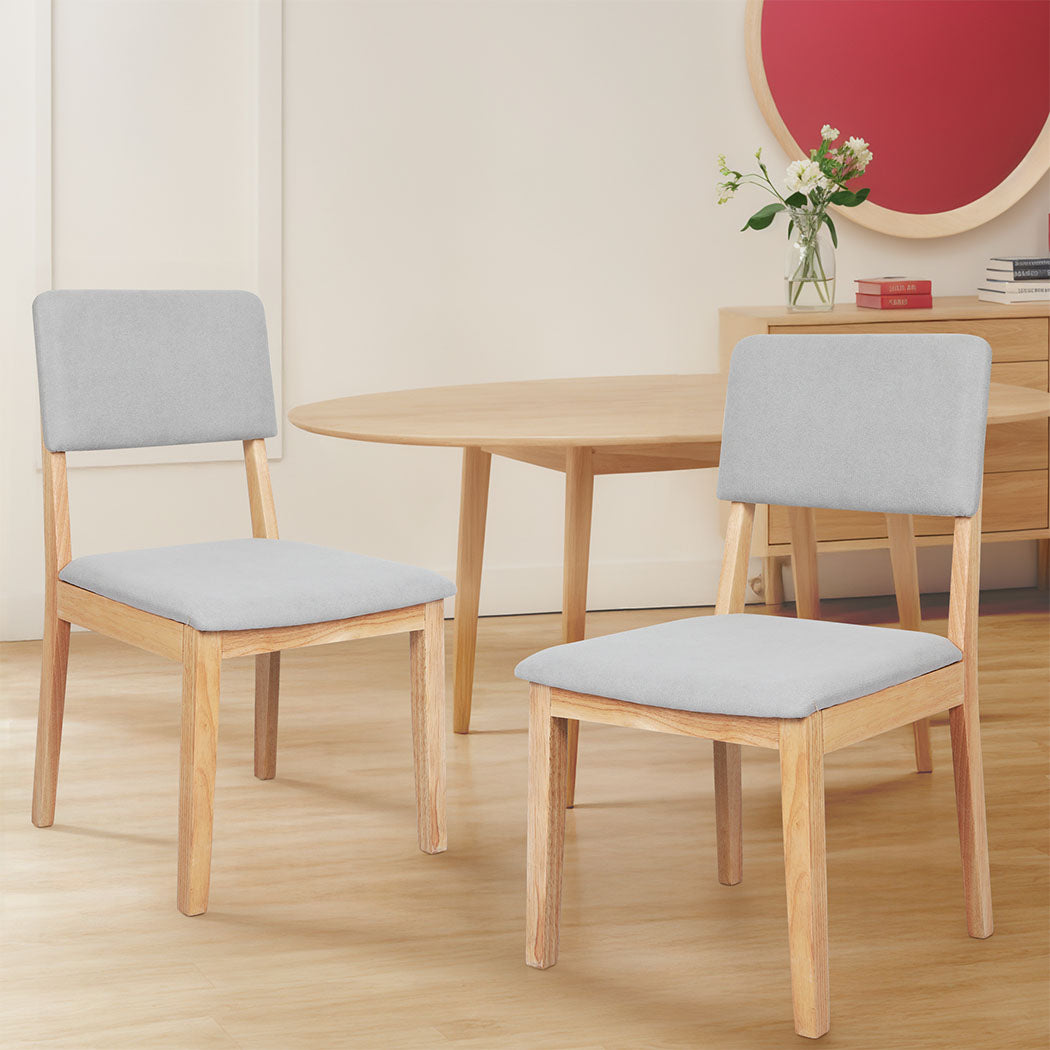 Stylish 2x Dining Chair Armless Upholstered Seat  High Back Support