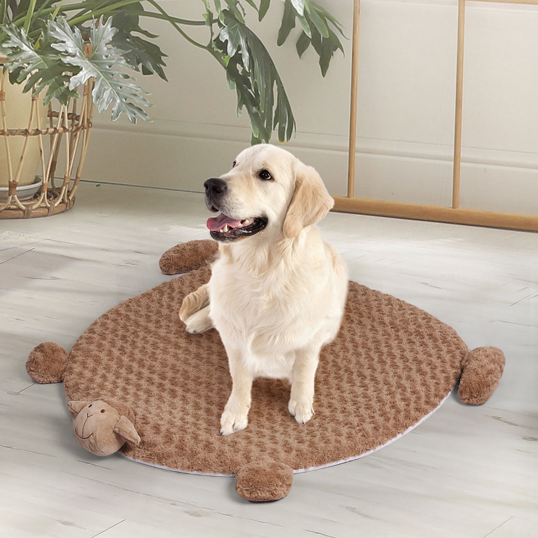 Pet Bed Cat Calming Beds Dog Squeaky L Tan Large