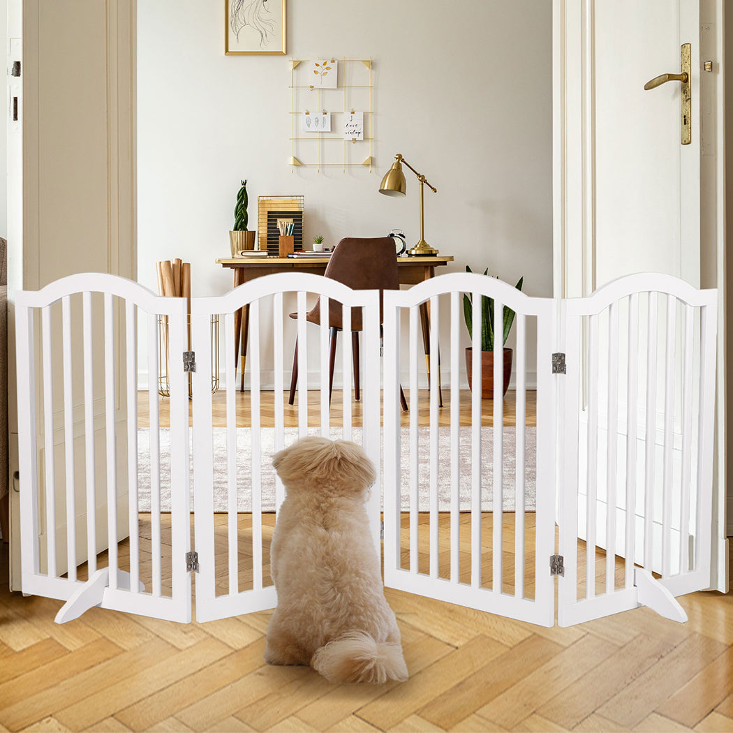 Wooden Pet Gate Dog Fence Safety White