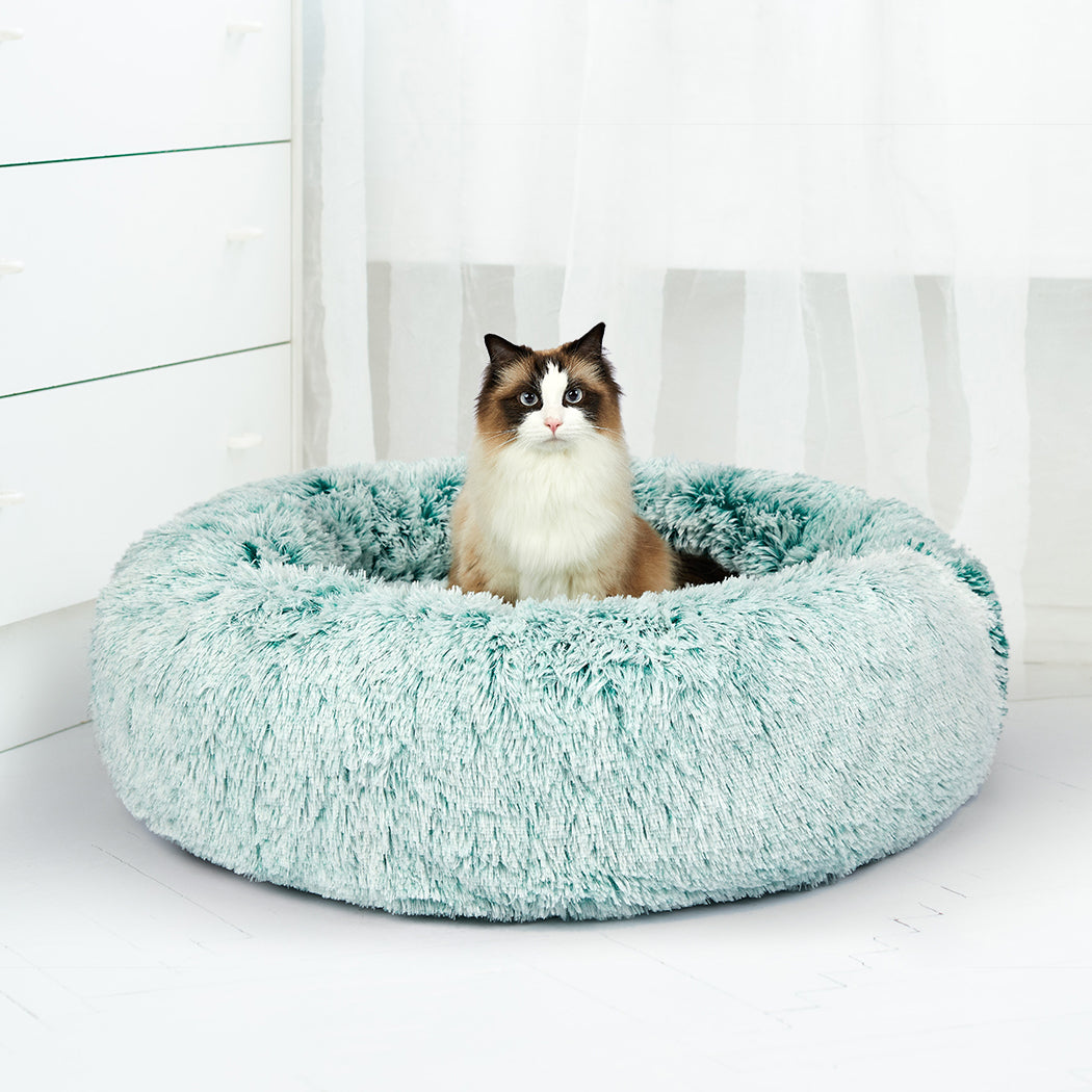Pet Bed Cat Dog Donut Nest Calming XL Teal X-Large