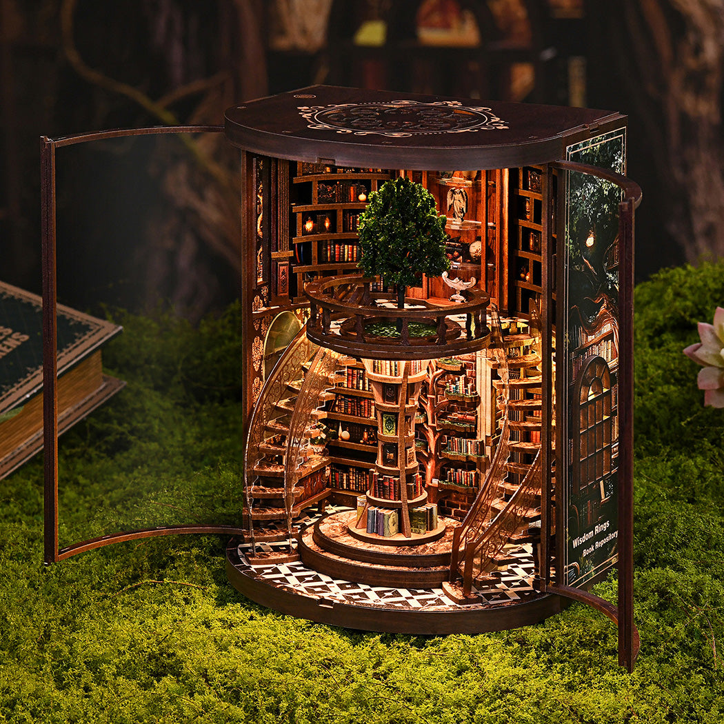 Miniature Library Kit Walnut 16x14x21cm
