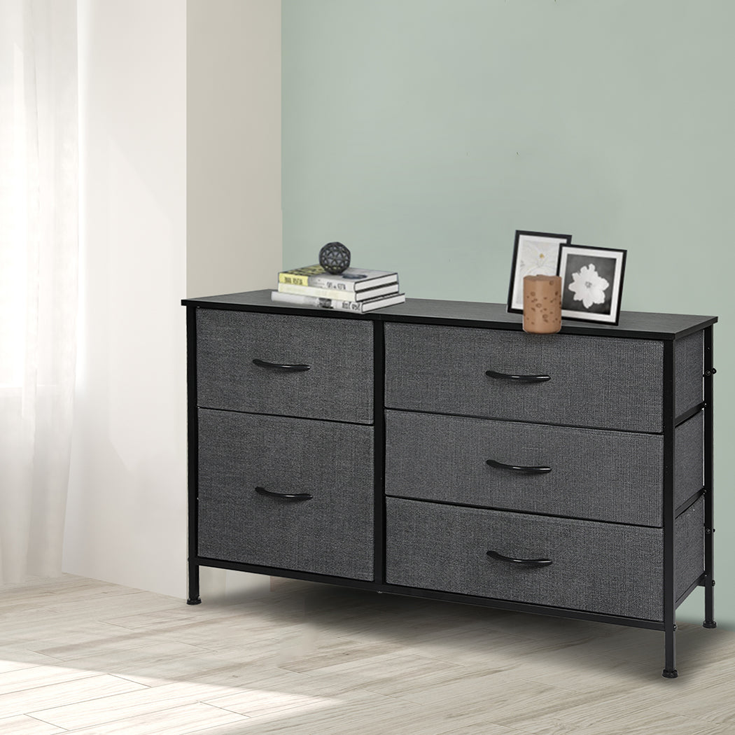 Modern Storage Cabinet Tower Chest Dark Grey  Premium Quality Build with id4