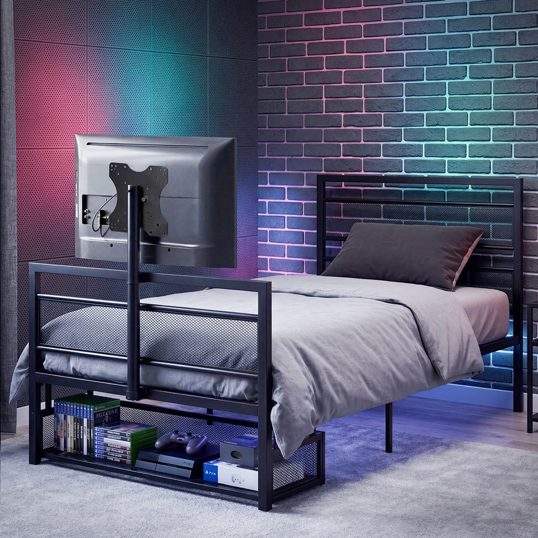 Gaming Single Bed Frame Rotating TV Mount | Simpledeals