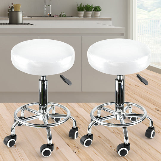 2x Swivel Salon Barstool Hairdressing White - SC4 id